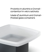 Portasapone a parete Gedy serie Lounge con contenitore in Vetro Satinato - Nero Matt by CeramicStore | Lo specialista del tuo bagno