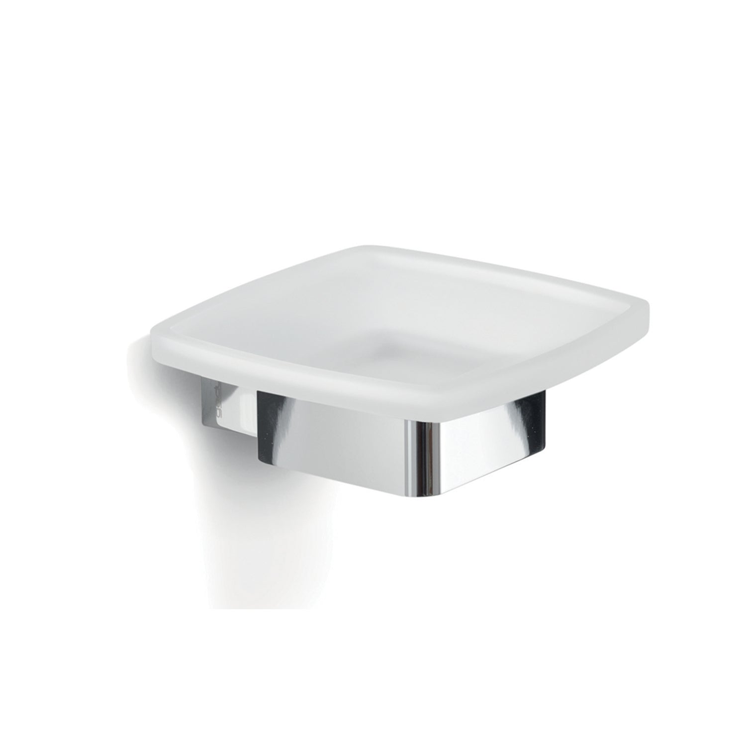 Portasapone a parete Gedy serie Lounge con contenitore in Vetro Satinato - Cromato by CeramicStore | Lo specialista del tuo bagno