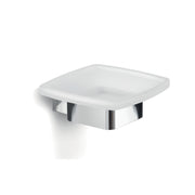 Portasapone a parete Gedy serie Lounge con contenitore in Vetro Satinato - Cromato by CeramicStore | Lo specialista del tuo bagno