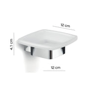 Portasapone a parete Gedy serie Lounge con contenitore in Vetro Satinato - Cromato by CeramicStore | Lo specialista del tuo bagno