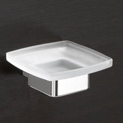 Portasapone a parete Gedy serie Lounge con contenitore in Vetro Satinato - Cromato by CeramicStore | Lo specialista del tuo bagno