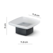 Portasapone da appoggio Gedy serie Lounge con contenitore in Vetro Satinato - Nero Matt