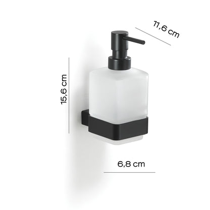 Dosasapone a parete di Gedy serie Lounge con erogatore in Ottone - Nero Matt by CeramicStore | Lo specialista del tuo bagno