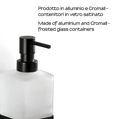 Dosasapone a parete di Gedy serie Lounge con erogatore in Ottone - Nero Matt by CeramicStore | Lo specialista del tuo bagno