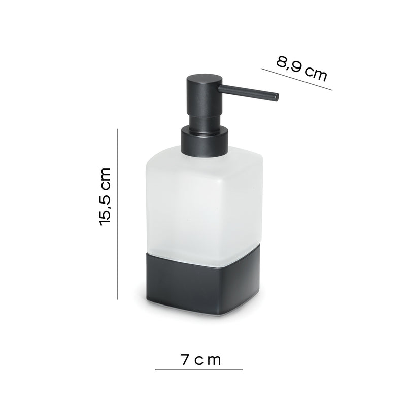 Dispenser sapone da appoggio con erogatore in Ottone Gedy serie Lounge - Nero Matt