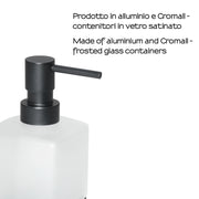 Dispenser sapone da appoggio con erogatore in Ottone Gedy serie Lounge - Nero Matt