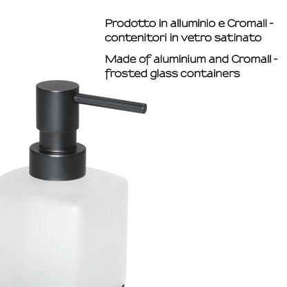 Dispenser sapone da appoggio con erogatore in Ottone Gedy serie Lounge - Nero Matt