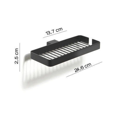 Portaoggetti doccia doppio a parete Gedy serie Lounge - Nero Matt by CeramicStore | Lo specialista del tuo bagno