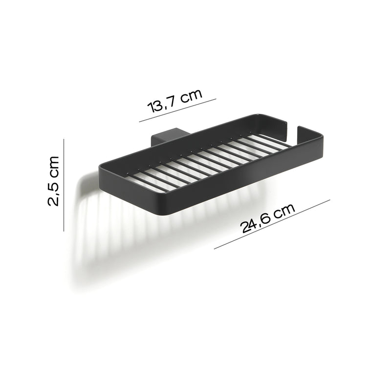 Portaoggetti doccia doppio a parete Gedy serie Lounge - Nero Matt by CeramicStore | Lo specialista del tuo bagno