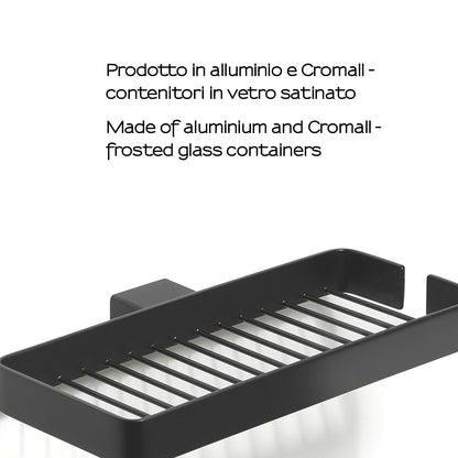Portaoggetti doccia doppio a parete Gedy serie Lounge - Nero Matt by CeramicStore | Lo specialista del tuo bagno