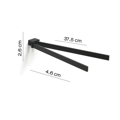 Portasalviette a snodo Gedy serie Lounge - Nero Matt by CeramicStore | Lo specialista del tuo bagno