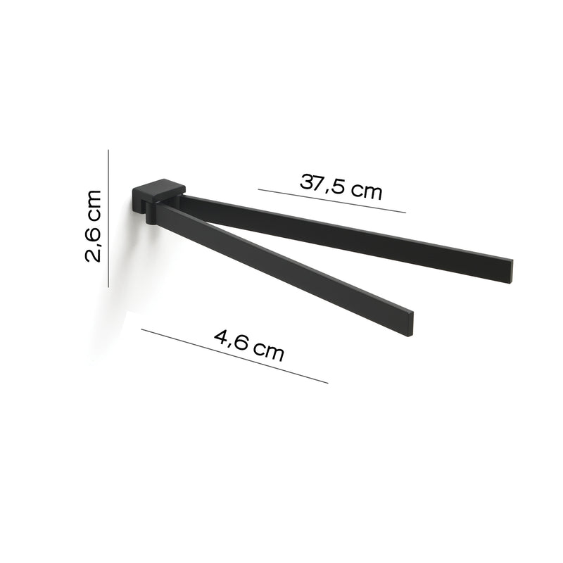Portasalviette a snodo Gedy serie Lounge - Nero Matt by CeramicStore | Lo specialista del tuo bagno