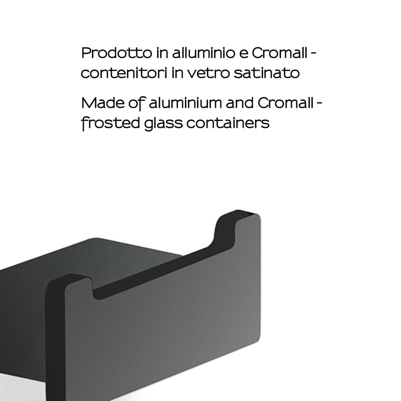 Appendiabiti doppio a parete Gedy serie Lounge - Nero Matt by CeramicStore | Lo specialista del tuo bagno