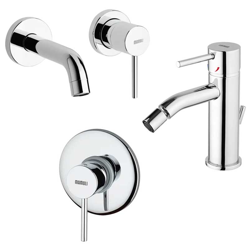 Set di Rubinetti Doccia, Lavabo Incasso e Bidet con scarico in ottone Cromo collezione Pico di Mamoli Rubinetterie by CeramicStore | Lo specialista del tuo bagno