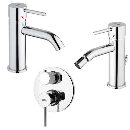 Set di Rubinetti Doccia con Deviatore, Lavabo e Bidet con scarico in ottone Cromo collezione Pico di Mamoli Rubinetterie by CeramicStore | Lo specialista del tuo bagno