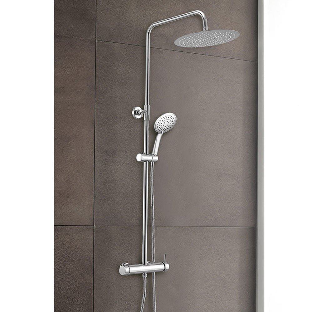 Colonna doccia con soffione tondo ultrapiatto e doccetta due funzioni by GME - Cromata by CeramicStore | Lo specialista del tuo bagno