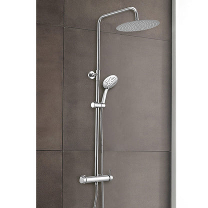 Colonna doccia con soffione tondo ultrapiatto e doccetta due funzioni by GME - Cromata by CeramicStore | Lo specialista del tuo bagno