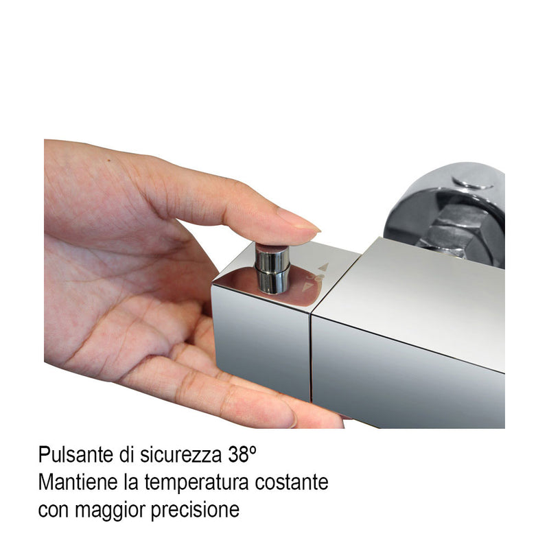 Colonna doccia con soffione ultrapiatto serie 'Quadra à©lite' by GME - Cromata by CeramicStore | Lo specialista del tuo bagno