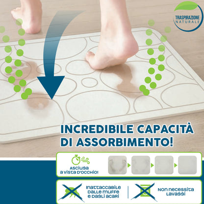 Tappetino Bagno Mr Dry in farina fossile Innovativo ad asciugatura rapida cm 60x39 by CeramicStore | Lo specialista del tuo bagno