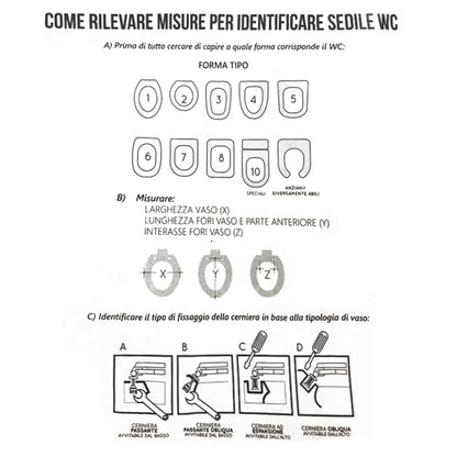 Sedile wc compatibile per vaso Hatria-Spea modello Gran Sasso