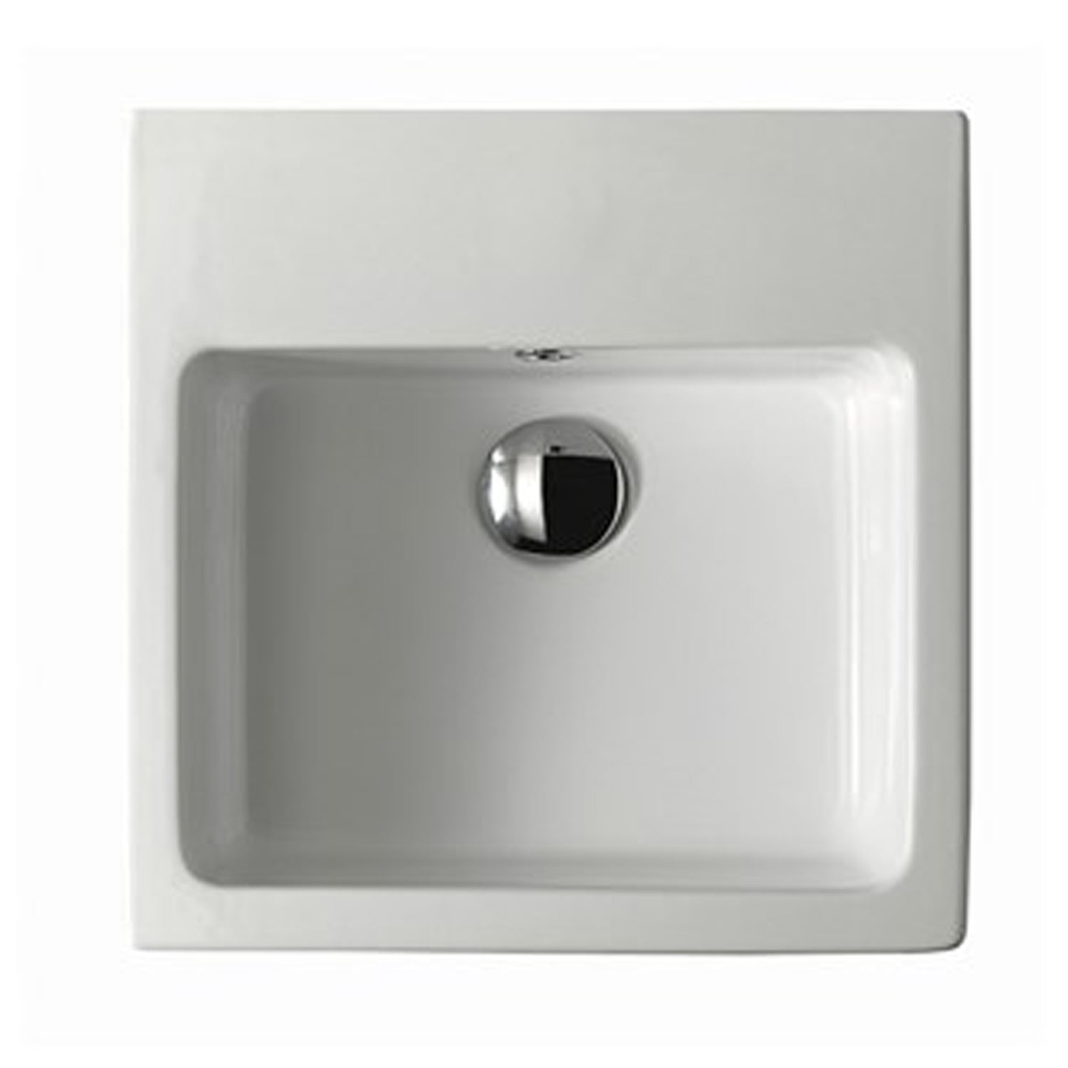 Lavabo 40x40 cm sospeso o da appoggio senza foro €“ Bianco