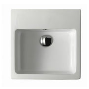Lavabo 40x40 cm sospeso o da appoggio senza foro €“ Bianco