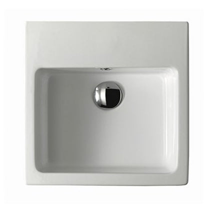 Lavabo 40x40 cm sospeso o da appoggio senza foro €“ Bianco