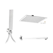 Kit doccia Slim Quadrato in Ottone e acciaio Inox AISI 304 - Cromato by CeramicStore | Lo specialista del tuo bagno