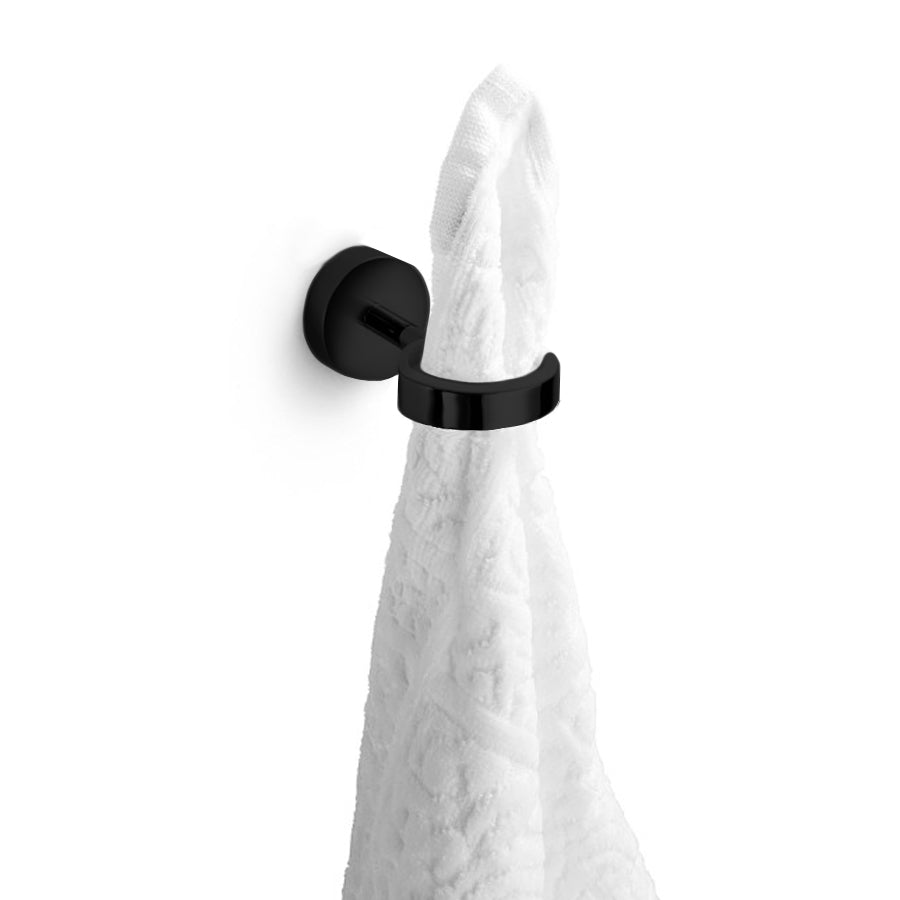 Anello porta asciugamani da muro Lineabeta collezione Baketo in ottone verniciato nero by CeramicStore | Lo specialista del tuo bagno