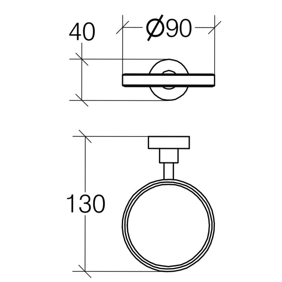 Supporto per portascopino wc Lineabeta collezione Baketo in ottone verniciato nero by CeramicStore | Lo specialista del tuo bagno