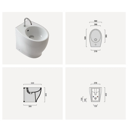 Coppia di sanitari filoparete con copriwater slim modello Gran Mascalzone cm 52 - senza brida