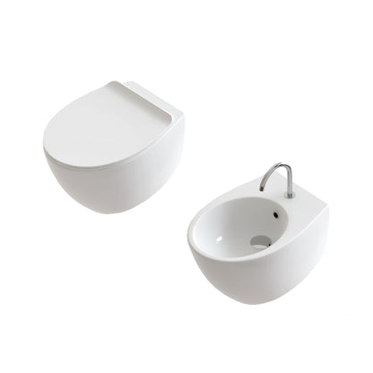 Coppia di sanitari sospesi con copriwater slim modello Gran Mascalzone cm 52- senza brida