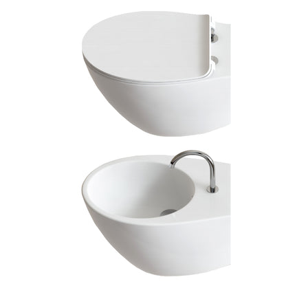 Coppia di sanitari sospesi con copriwater slim modello Gran Mascalzone cm 52- senza brida