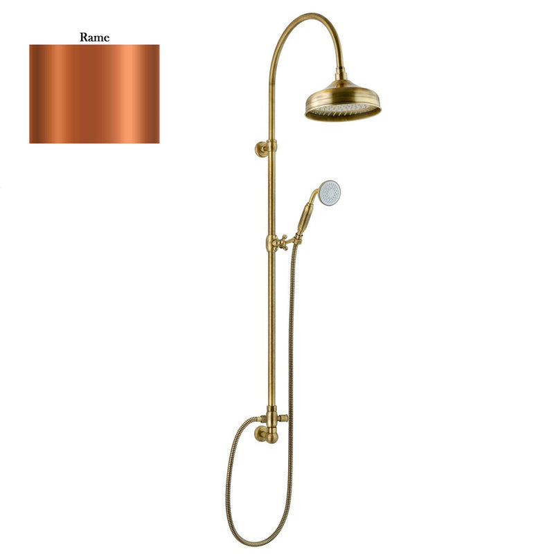 Colonna doccia rame orientabile con soffione Lord, doccino e attacco 3/4"F by CeramicStore | Lo specialista del tuo bagno