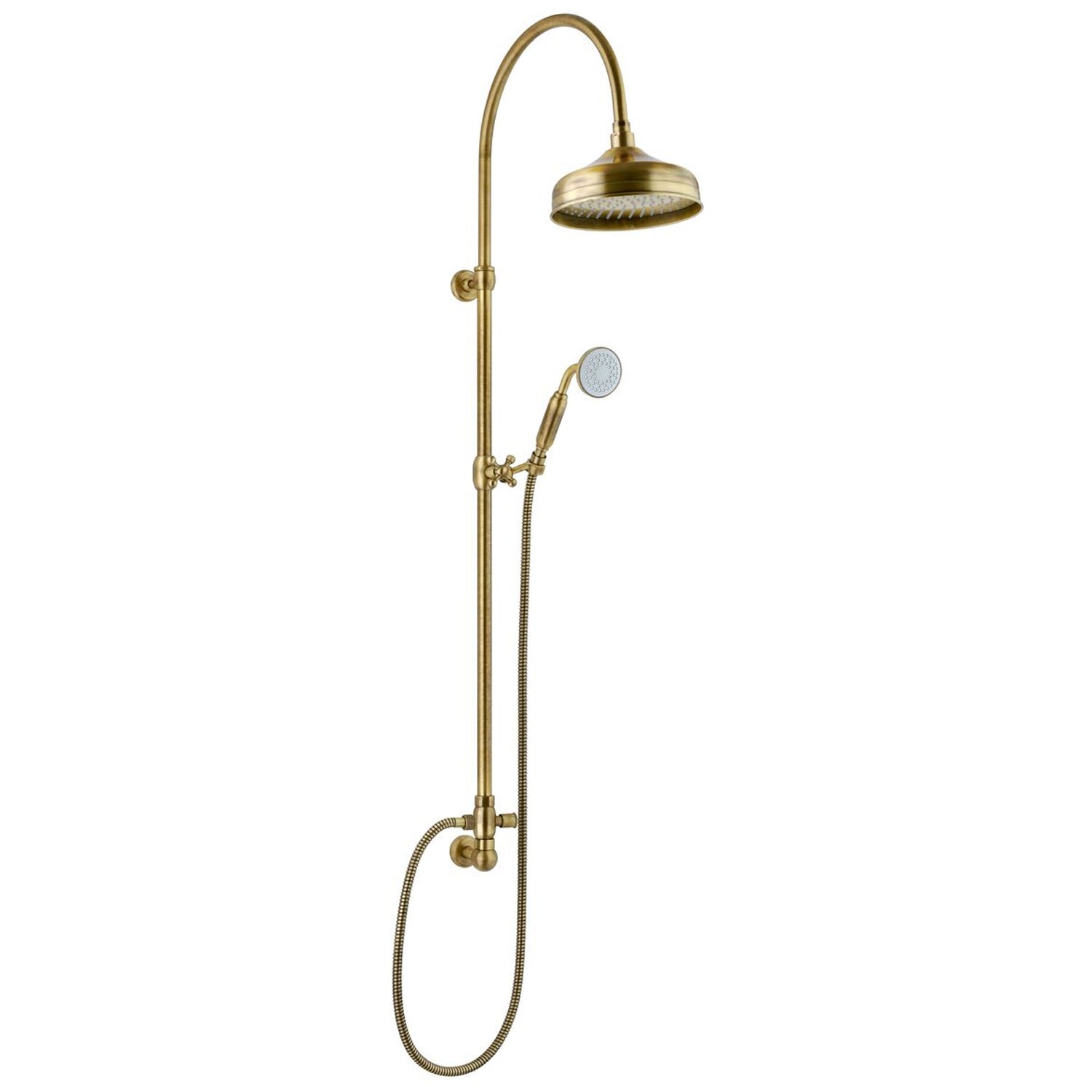 Colonna doccia oro orientabile con soffione Lord, deviatore e presa acqua 1/2F by CeramicStore | Lo specialista del tuo bagno