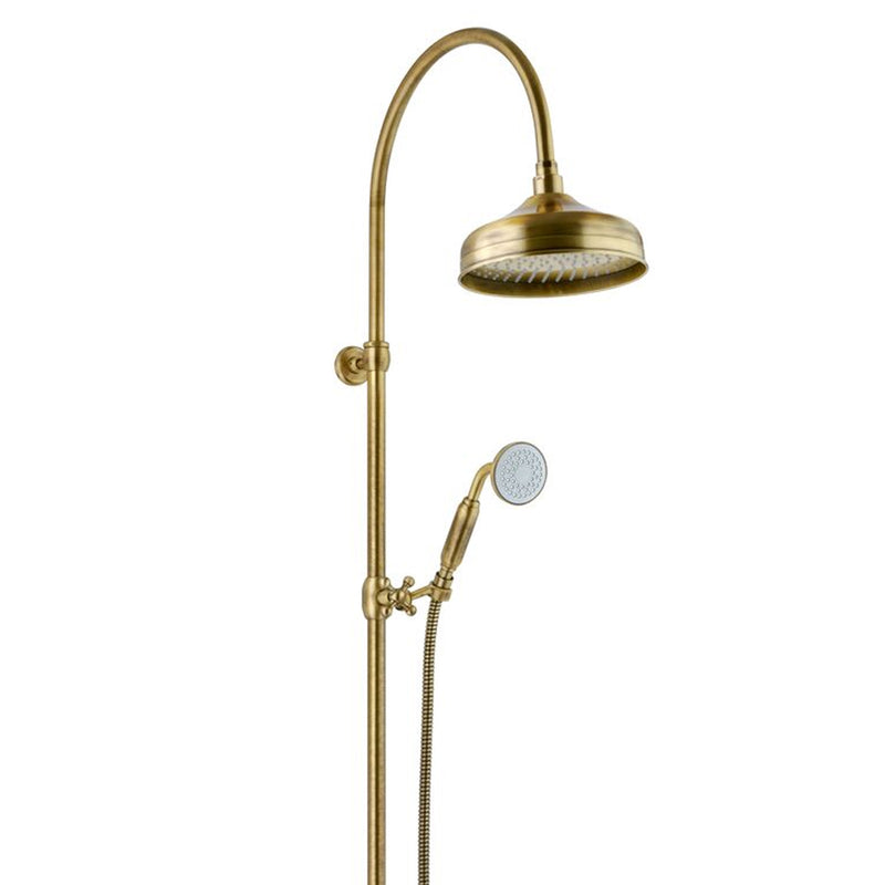 Colonna doccia nichel orientabile con soffione Lord, deviatore e presa acqua 1/2F by CeramicStore | Lo specialista del tuo bagno