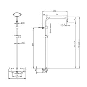 Colonna doccia oro orientabile con soffione Lord, deviatore e attacco per flessibile by CeramicStore | Lo specialista del tuo bagno