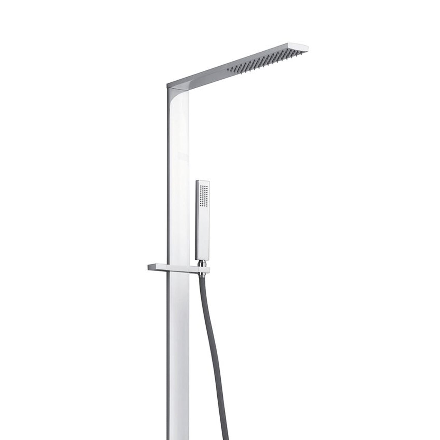 Colonna doccia rettangolare in ottone, con soffione e termostatico by CeramicStore | Lo specialista del tuo bagno