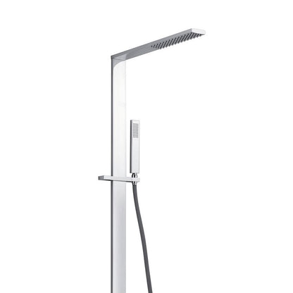 Colonna doccia rettangolare in ottone, con soffione e termostatico by CeramicStore | Lo specialista del tuo bagno