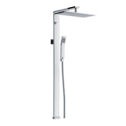 Colonna doccia rettangolare in ottone con soffione 37x18cm e doccino by CeramicStore | Lo specialista del tuo bagno