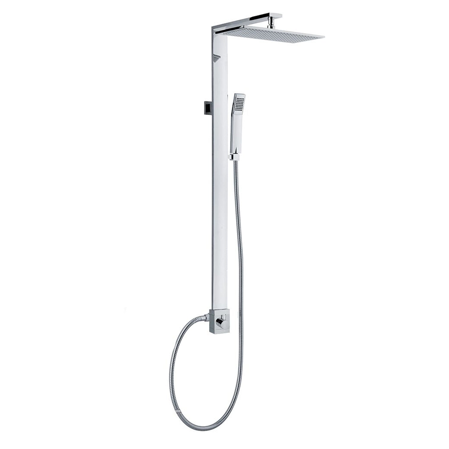 Colonna doccia rettangolare in ottone con soffione 37x19cm e doccino by CeramicStore | Lo specialista del tuo bagno
