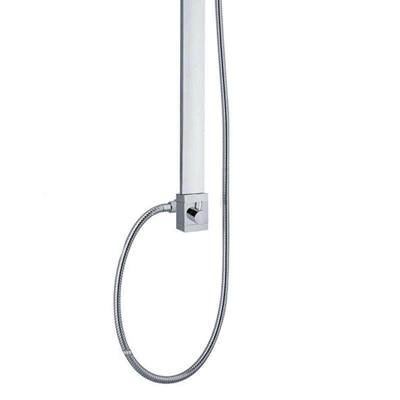 Colonna doccia rettangolare in ottone con presa acqua a muro by CeramicStore | Lo specialista del tuo bagno