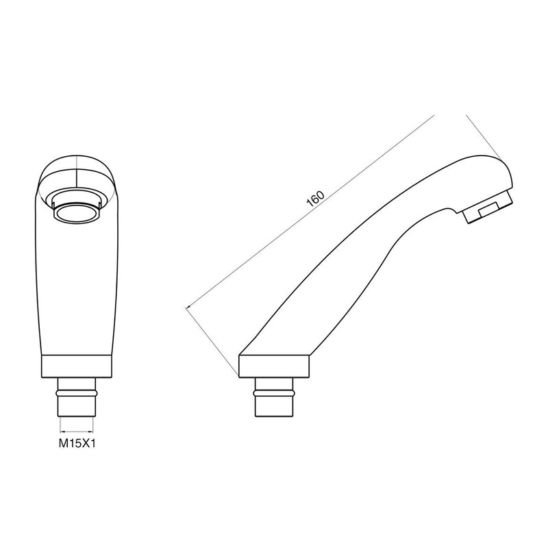 Doccia a 2 getti Parrucchiere con attacco 15/1F nero by CeramicStore | Lo specialista del tuo bagno