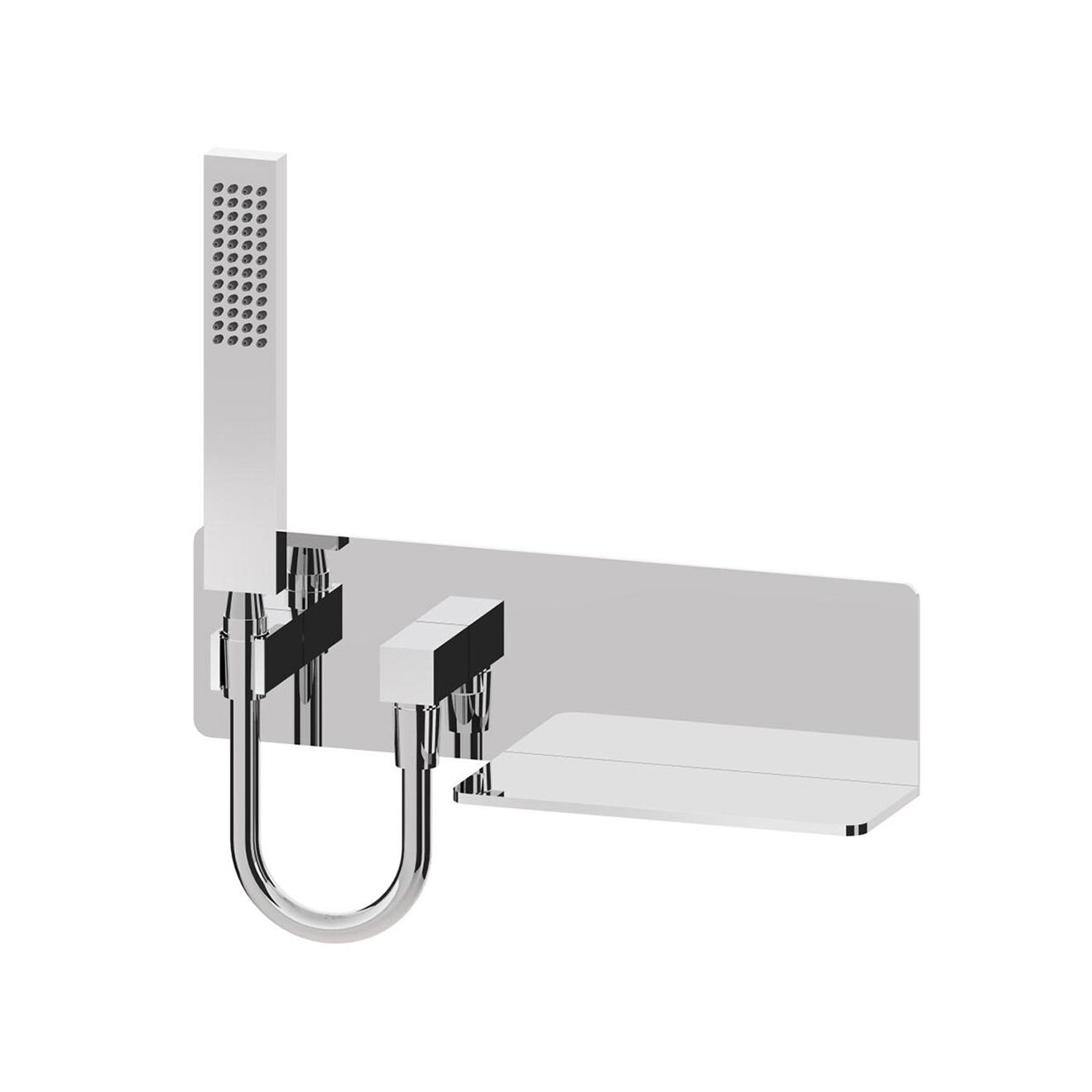 Mensola presa acqua con supporto doccia fisso, doccia Master e flessibile in ottone by CeramicStore | Lo specialista del tuo bagno