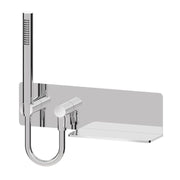 Mensola presa acqua con supporto doccia fisso tondo in ottone by CeramicStore | Lo specialista del tuo bagno