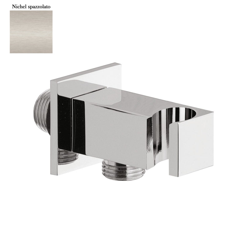 Supporto doccia fisso in ottone serie Glamour con innesto conico nichel by CeramicStore | Lo specialista del tuo bagno