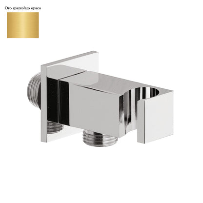 Supporto doccia fisso in ottone serie Glamour con innesto conico oro spazzolato by CeramicStore | Lo specialista del tuo bagno