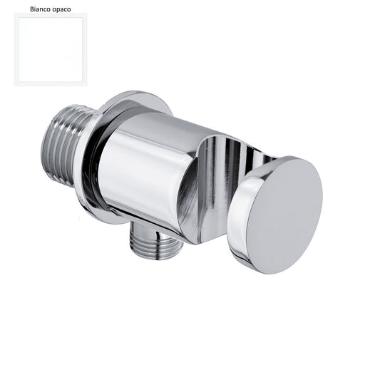 Supporto doccia fisso in ottone serie Arte con innesto conico bianco by CeramicStore | Lo specialista del tuo bagno