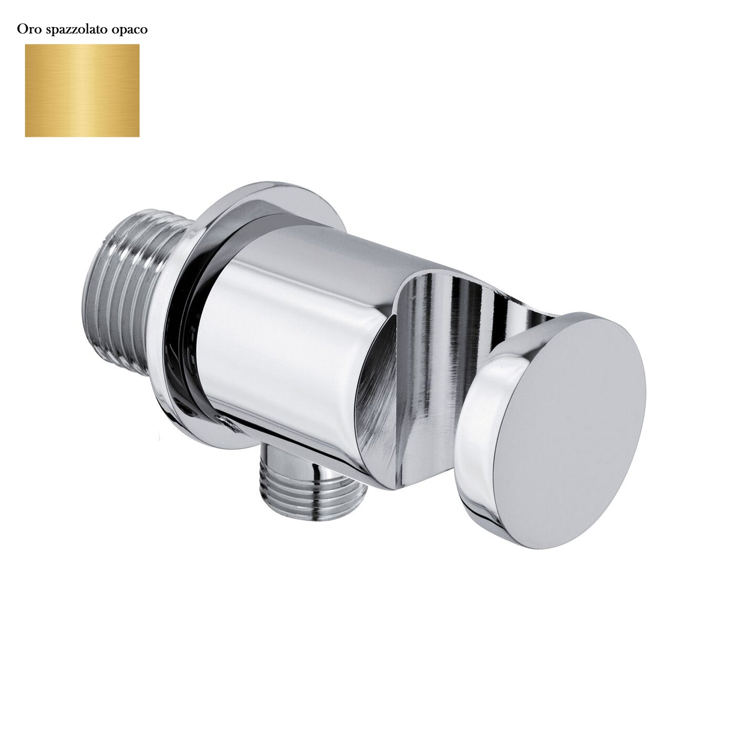 Supporto doccia fisso in ottone serie Arte con innesto conico oro spazzolato by CeramicStore | Lo specialista del tuo bagno