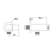 Supporto doccia laterale in ottone serie Arte by CeramicStore | Lo specialista del tuo bagno